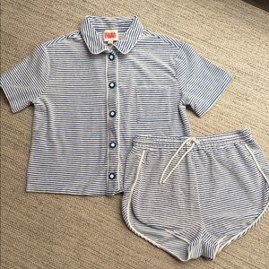 Solid & Striped blue and white striped set. Worn once.